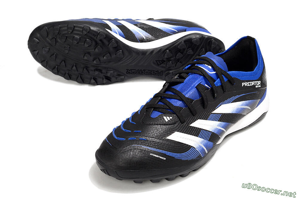 Men's Adidas Predator 25 Elite TF Football Shoes - Black/Blue/White 3