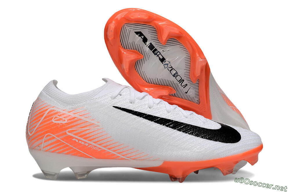 Men's Nike Air Zoom Mercurial Vapor 16 Elite FG Football Boots - White/Black/Orange 2