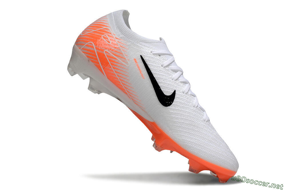 Men's Nike Air Zoom Mercurial Vapor 16 Elite FG Football Boots - White/Black/Orange 4