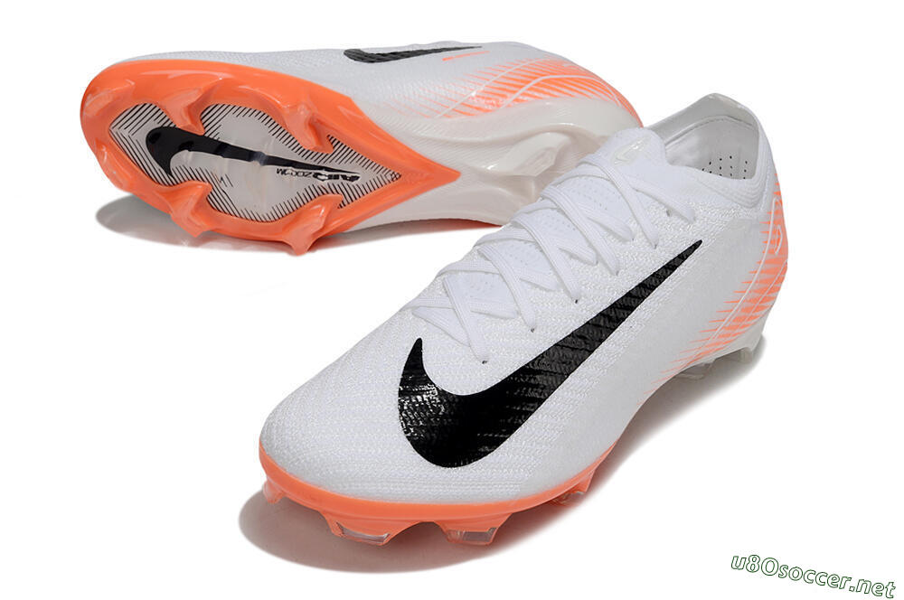 Men's Nike Air Zoom Mercurial Vapor 16 Elite FG Football Boots - White/Black/Orange 3