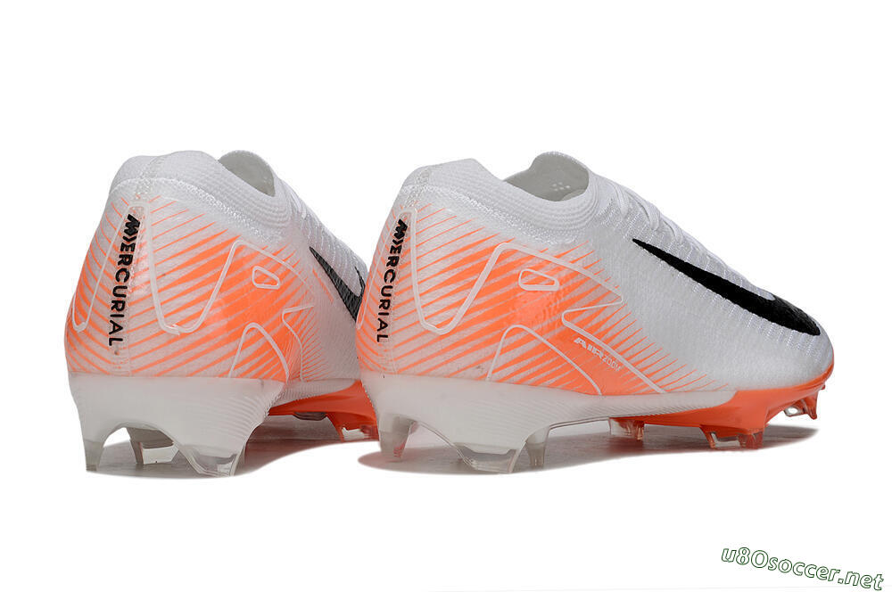 Men's Nike Air Zoom Mercurial Vapor 16 Elite FG Football Boots - White/Black/Orange 6