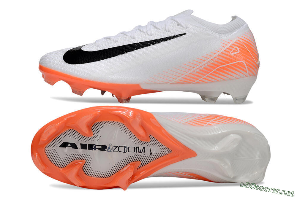Men's Nike Air Zoom Mercurial Vapor 16 Elite FG Football Boots - White/Black/Orange 1