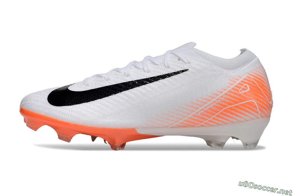 Men's Nike Air Zoom Mercurial Vapor 16 Elite FG Football Boots - White/Black/Orange 0