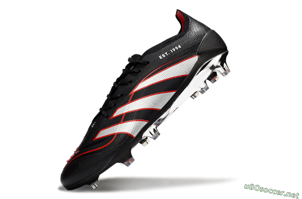 Men's Adidas Predator 25 Elite FG Football Boots - Black/Silver/Red 5
