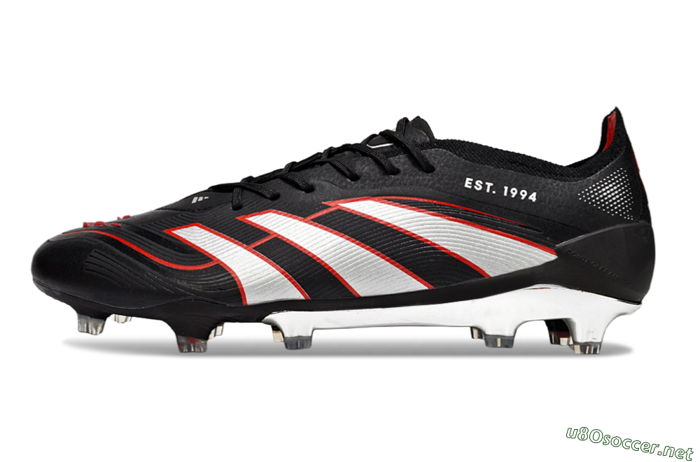 Men's Adidas Predator 25 Elite FG Football Boots - Black/Silver/Red 0