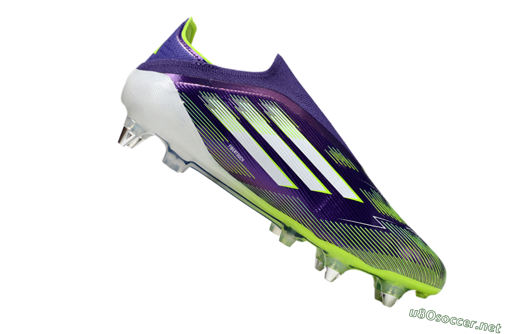 Men's Adidas F50 Elite Laceless SG Football Boots - Purple/White/Yellow 4
