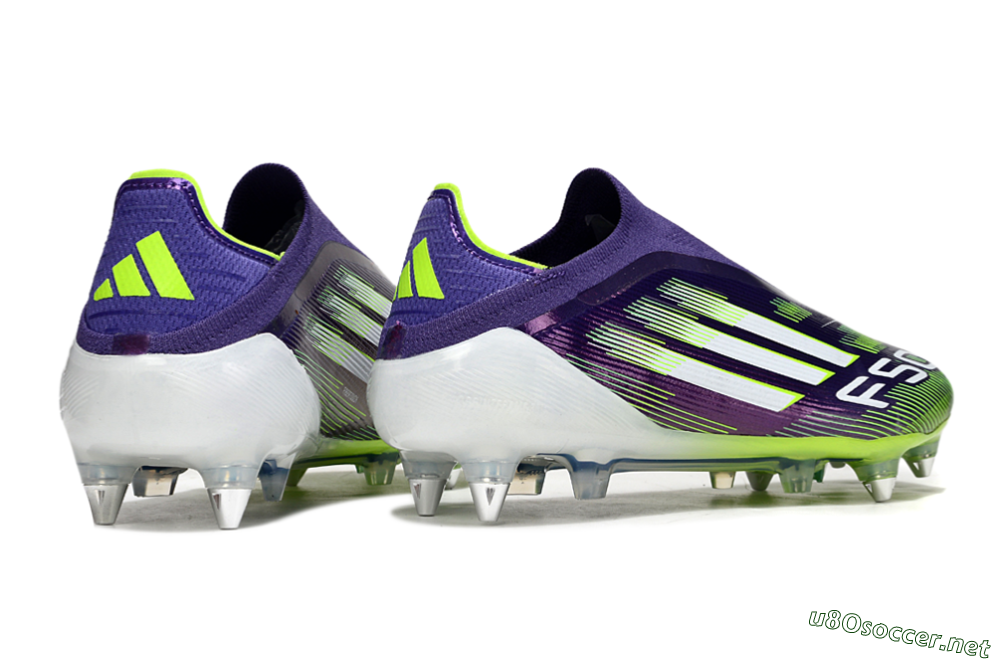 Men's Adidas F50 Elite Laceless SG Football Boots - Purple/White/Yellow 6