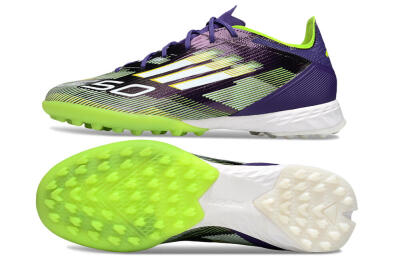 Men's Adidas F50 Pro TF Football Shoes - Purple/White/Yellow