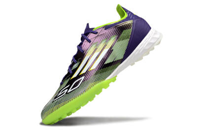 Men's Adidas F50 Pro TF Football Shoes - Purple/White/Yellow