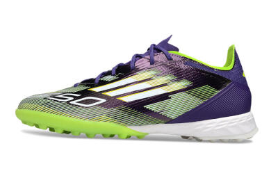 Men's Adidas F50 Pro TF Football Shoes - Purple/White/Yellow