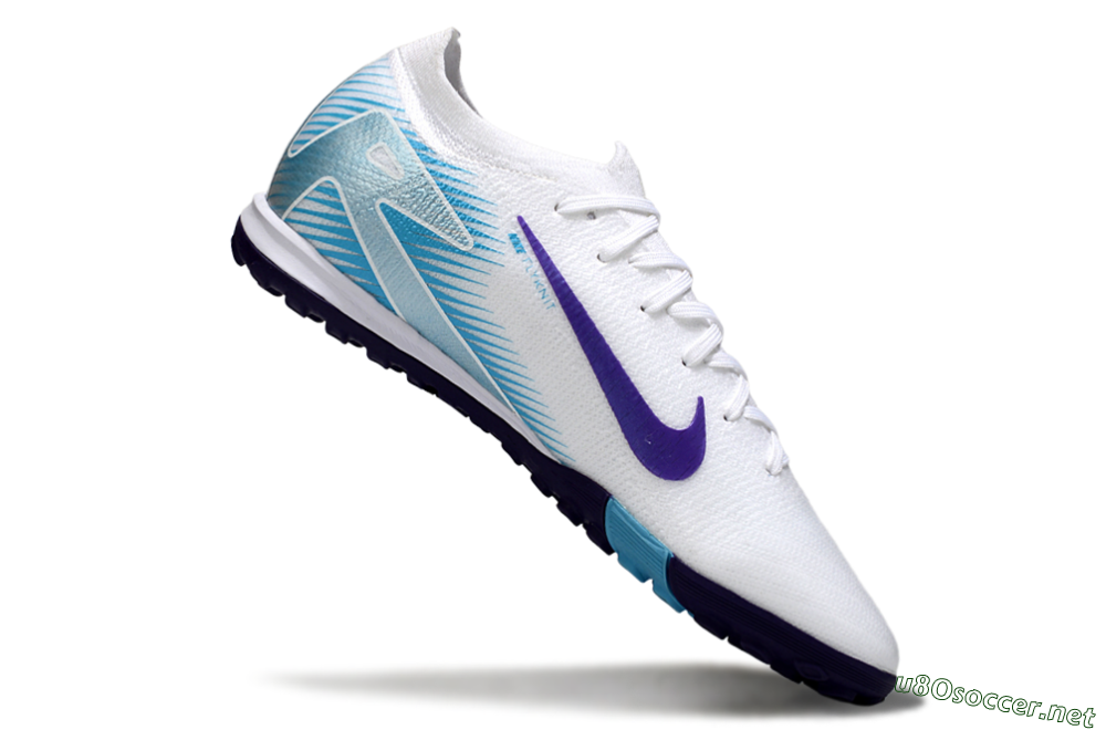 Unisex Nike Air Zoom Mercurial Vapor 16 Elite TF Football Shoes - White/Purple/Pink 4