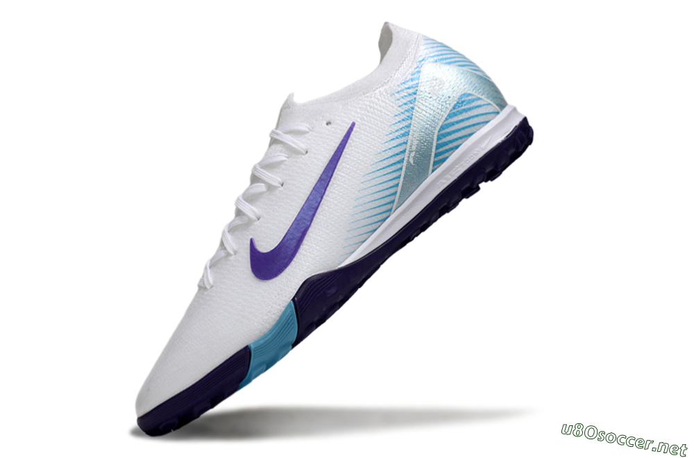 Unisex Nike Air Zoom Mercurial Vapor 16 Elite TF Football Shoes - White/Purple/Pink 5