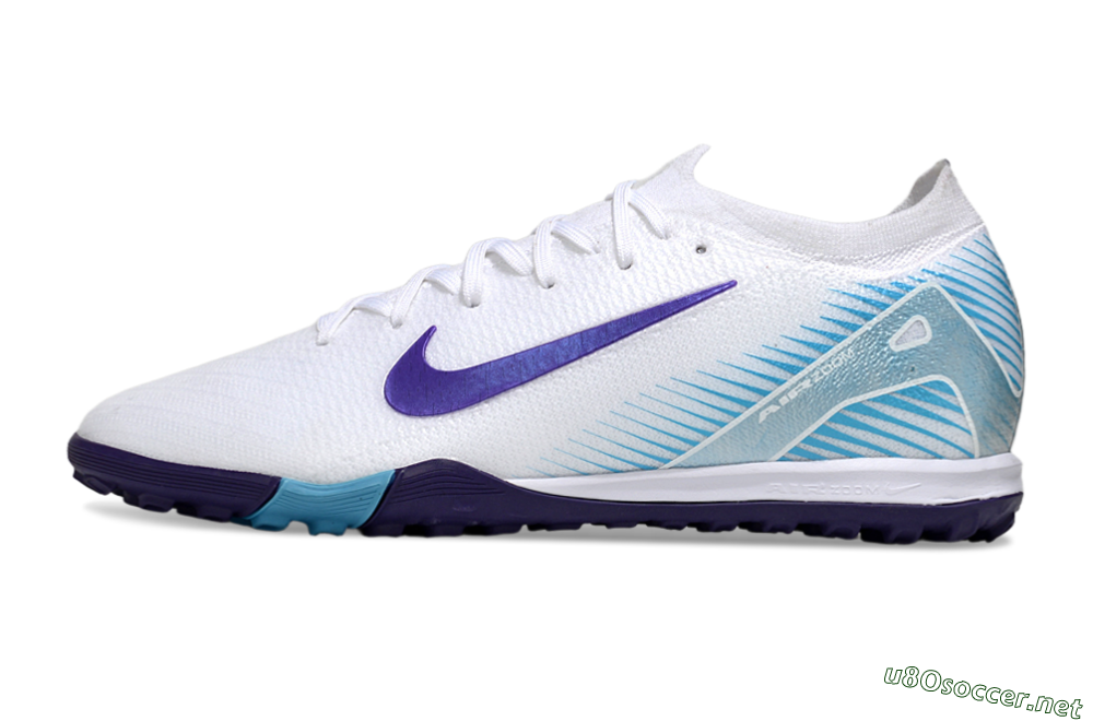 Unisex Nike Air Zoom Mercurial Vapor 16 Elite TF Football Shoes - White/Purple/Pink 0