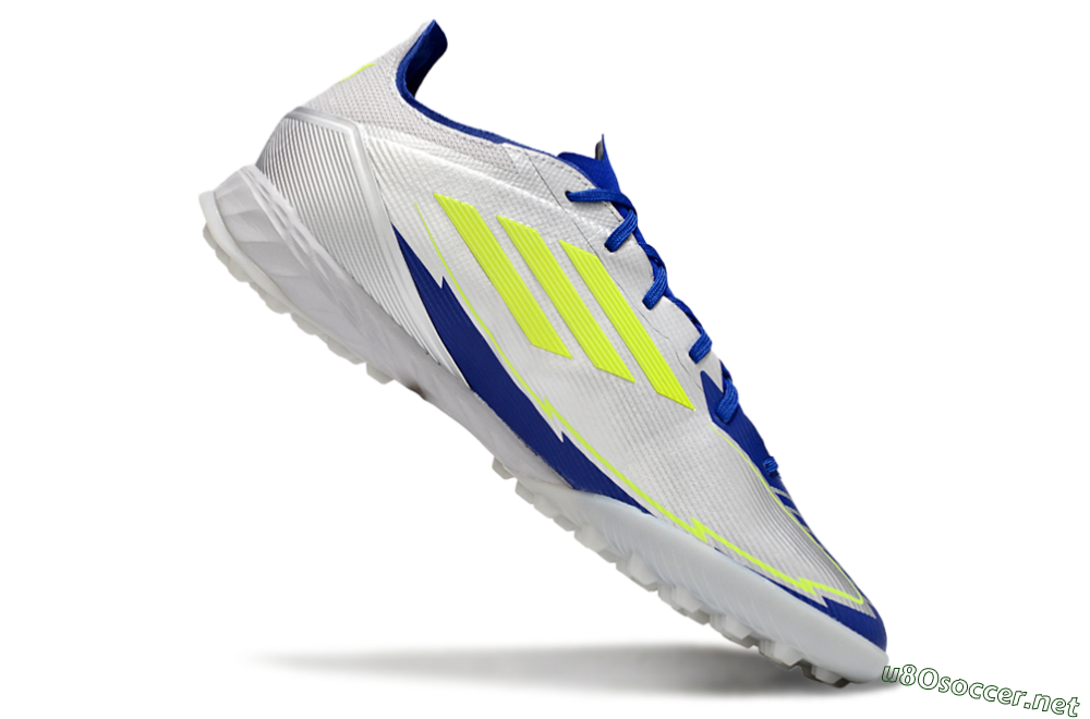 Men's Adidas F50 Pro TF Football Shoes - Silver/Blue/Yellow 4