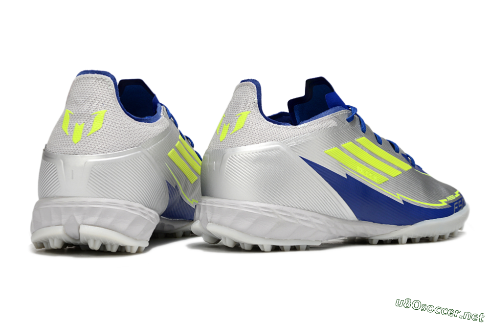 Men's Adidas F50 Pro TF Football Shoes - Silver/Blue/Yellow 6