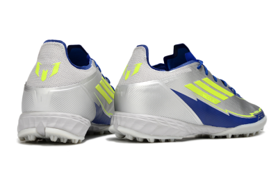 Men's Adidas F50 Pro TF Football Shoes - Silver/Blue/Yellow