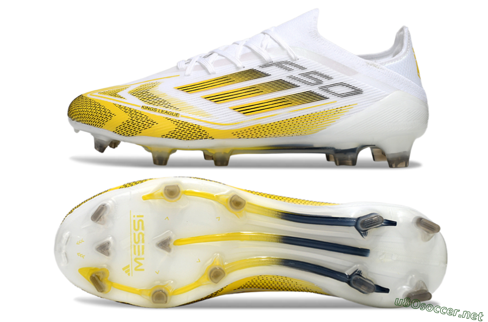 Men's Adidas F50 Elite Kings League FG Football Boots - White/Yellow/Black 1