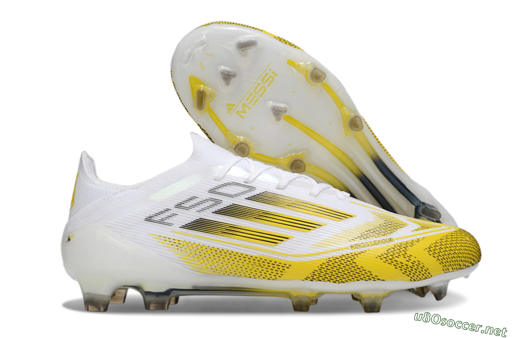 Men's Adidas F50 Elite Kings League FG Football Boots - White/Yellow/Black 2