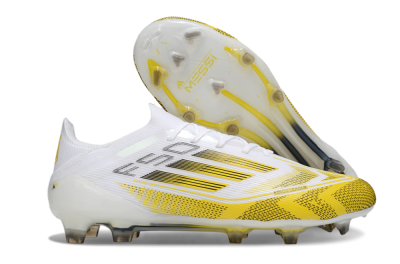 Men's Adidas F50 Elite Kings League FG Football Boots - White/Yellow/Black