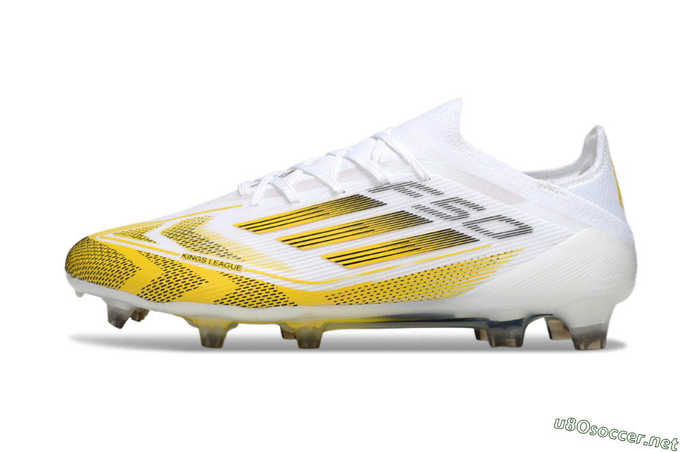 Men's Adidas F50 Elite Kings League FG Football Boots - White/Yellow/Black 0