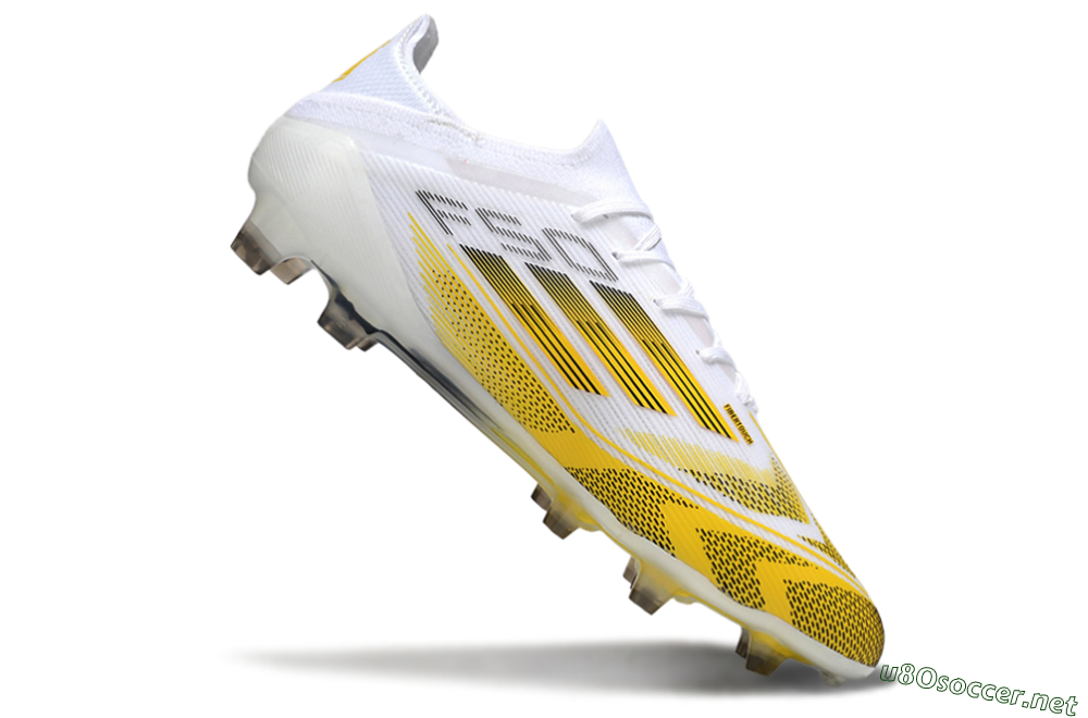 Men's Adidas F50 Elite Kings League FG Football Boots - White/Yellow/Black 4