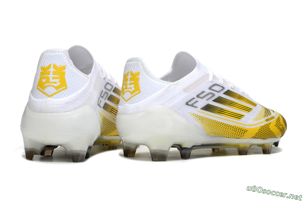 Men's Adidas F50 Elite Kings League FG Football Boots - White/Yellow/Black 6