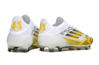 Men's Adidas F50 Elite Kings League FG Football Boots - White/Yellow/Black
