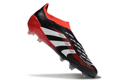 Unisex Adidas Predator Laceless Elite 25 FG Football Boots - Black/White/Red
