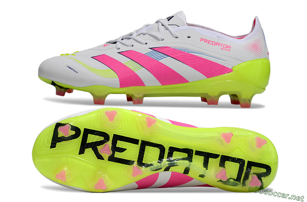 Unisex Adidas Predator Elite 25 FG Football Boots - White/Pink/Yellow 1