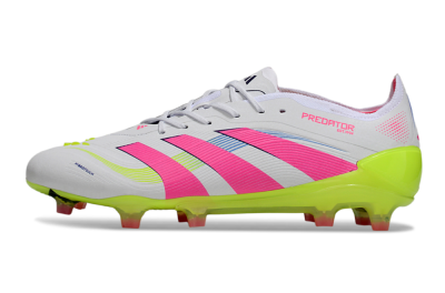 Unisex Adidas Predator Elite 25 FG Football Boots - White/Pink/Yellow