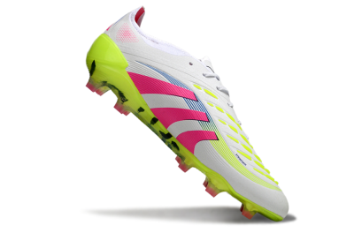 Unisex Adidas Predator Elite 25 FG Football Boots - White/Pink/Yellow