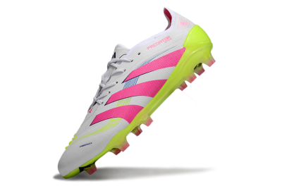 Unisex Adidas Predator Elite 25 FG Football Boots - White/Pink/Yellow