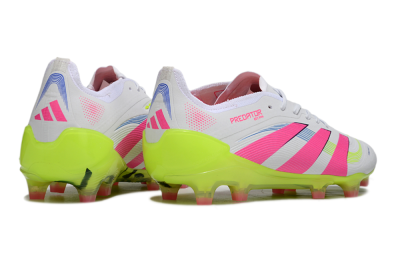 Unisex Adidas Predator Elite 25 FG Football Boots - White/Pink/Yellow