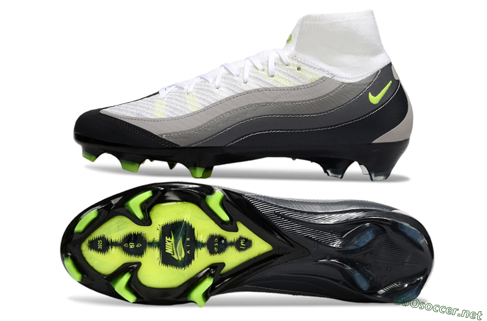 Men's Nike Air Zoom Mercurial Superfly 10 Elite FG Football Boots - White/Grey/Yellow 1
