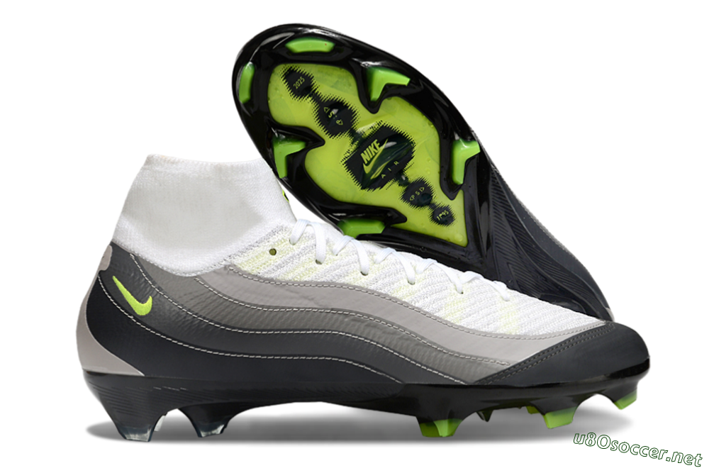 Men's Nike Air Zoom Mercurial Superfly 10 Elite FG Football Boots - White/Grey/Yellow 2