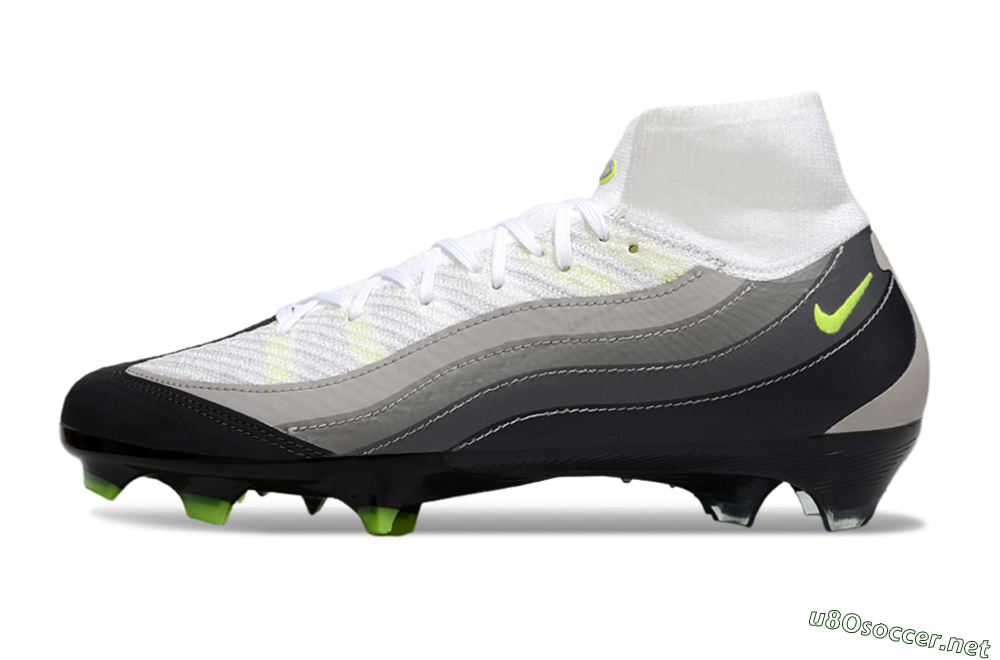 Men's Nike Air Zoom Mercurial Superfly 10 Elite FG Football Boots - White/Grey/Yellow 0