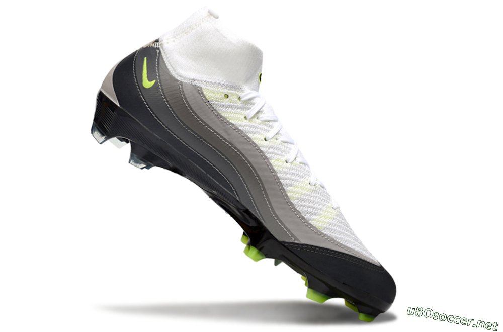 Men's Nike Air Zoom Mercurial Superfly 10 Elite FG Football Boots - White/Grey/Yellow 4