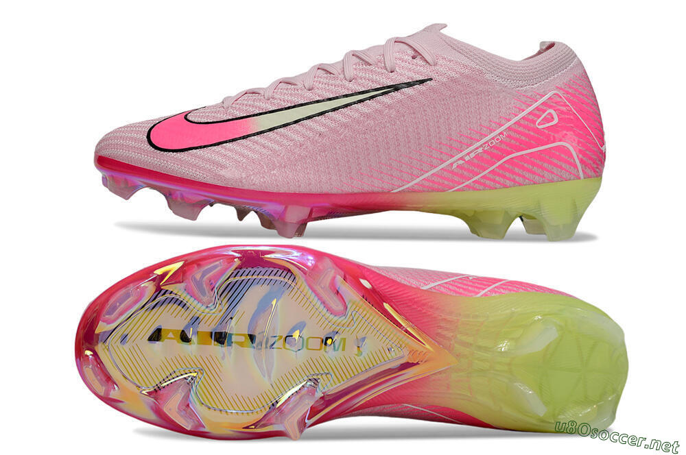 Unisex Nike Air Zoom Mercurial Vapor 16 Elite FG Football Boots - Pink/White/Yellow 1