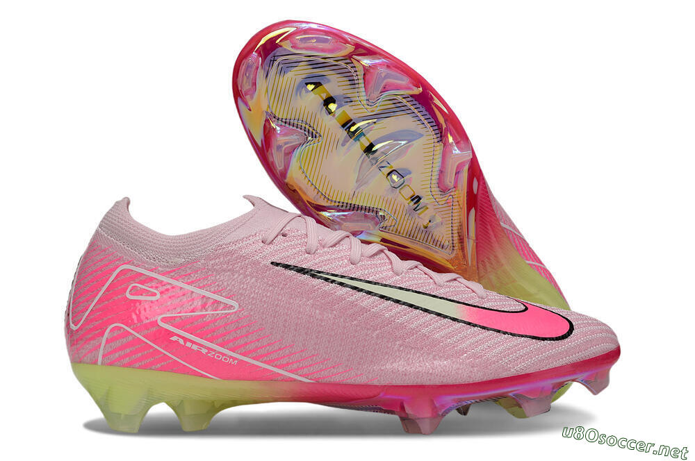 Unisex Nike Air Zoom Mercurial Vapor 16 Elite FG Football Boots - Pink/White/Yellow 2