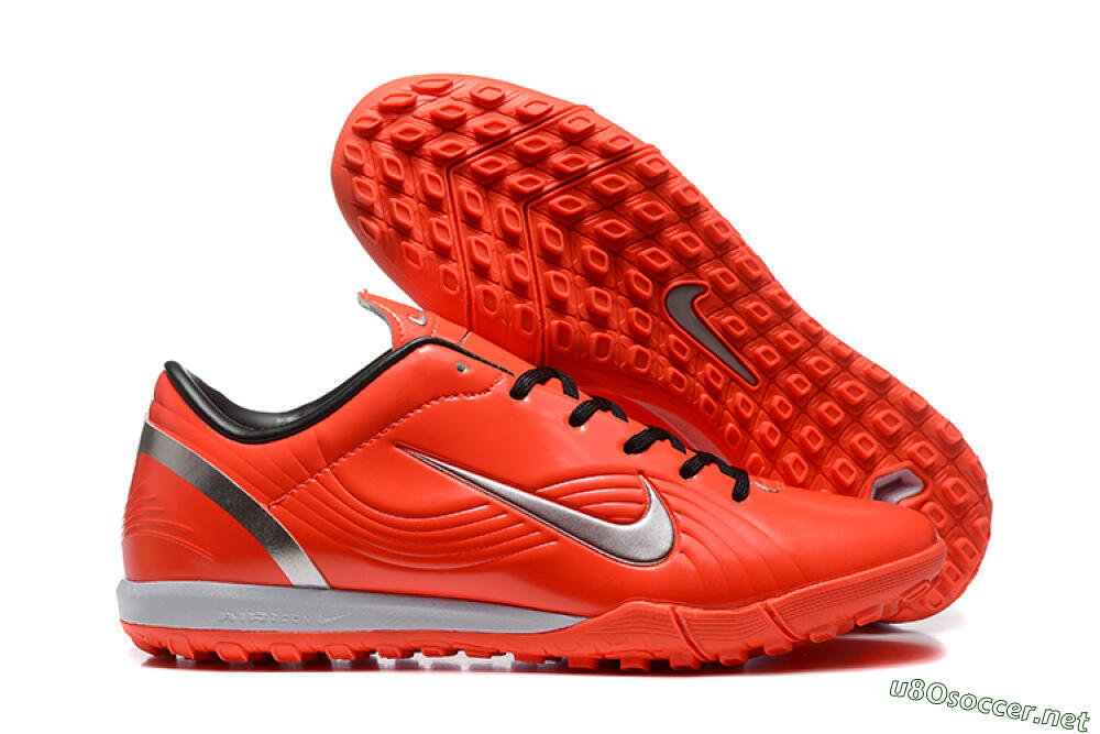 Men's Nike Air Zoom Mercurial Vapor 1 Elite TF Football Shoes - Red/Silver 2