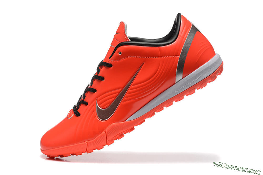 Men's Nike Air Zoom Mercurial Vapor 1 Elite TF Football Shoes - Red/Silver 8