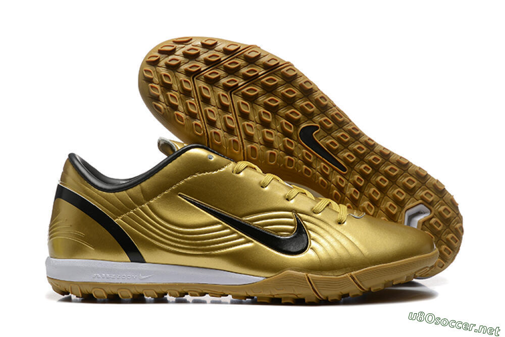 Men's Nike Air Zoom Mercurial Vapor 1 Elite TF Football Shoes - Gold/Black/White 2