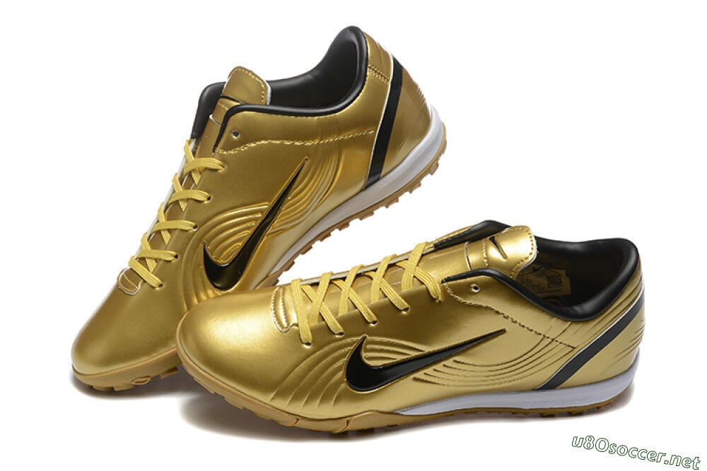 Men's Nike Air Zoom Mercurial Vapor 1 Elite TF Football Shoes - Gold/Black/White 6
