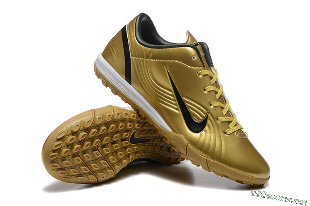 Men's Nike Air Zoom Mercurial Vapor 1 Elite TF Football Shoes - Gold/Black/White 4