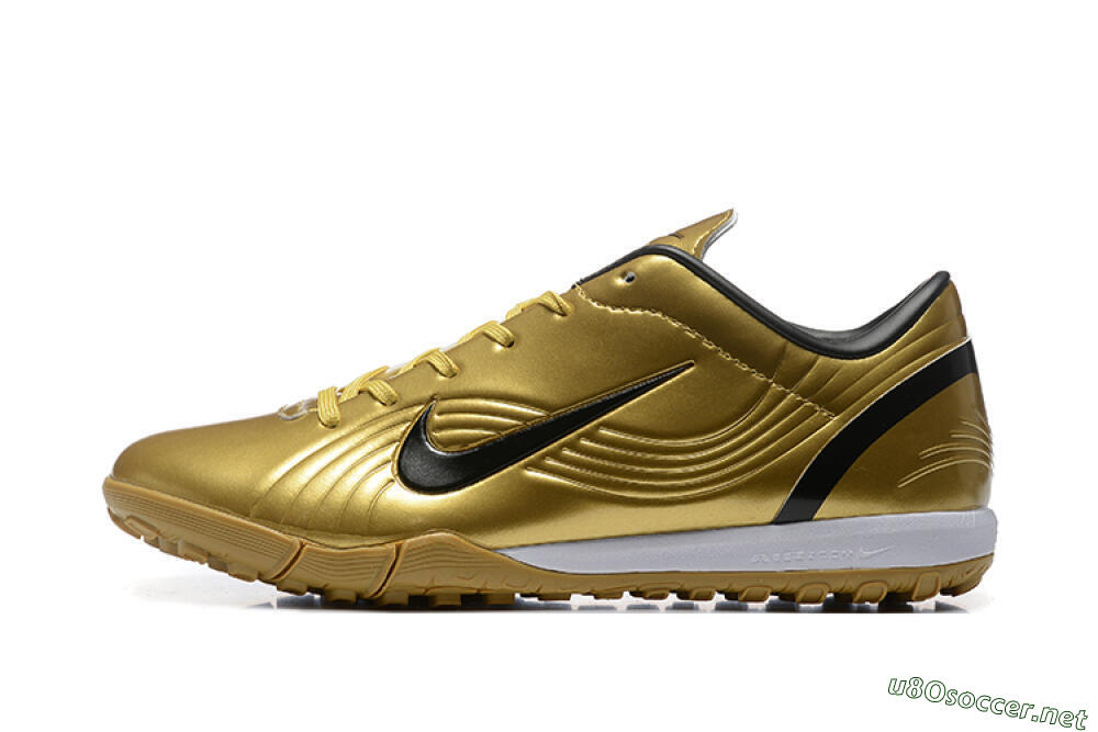 Men's Nike Air Zoom Mercurial Vapor 1 Elite TF Football Shoes - Gold/Black/White 0