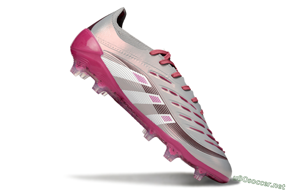 Unisex Adidas Predator 25 Elite FG Football Boots - Grey/Silver/Red 4