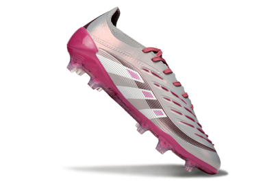 Unisex Adidas Predator 25 Elite FG Football Boots - Grey/Silver/Red
