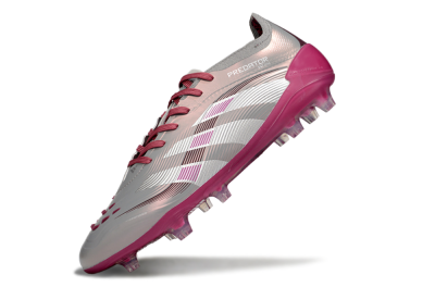Unisex Adidas Predator 25 Elite FG Football Boots - Grey/Silver/Red