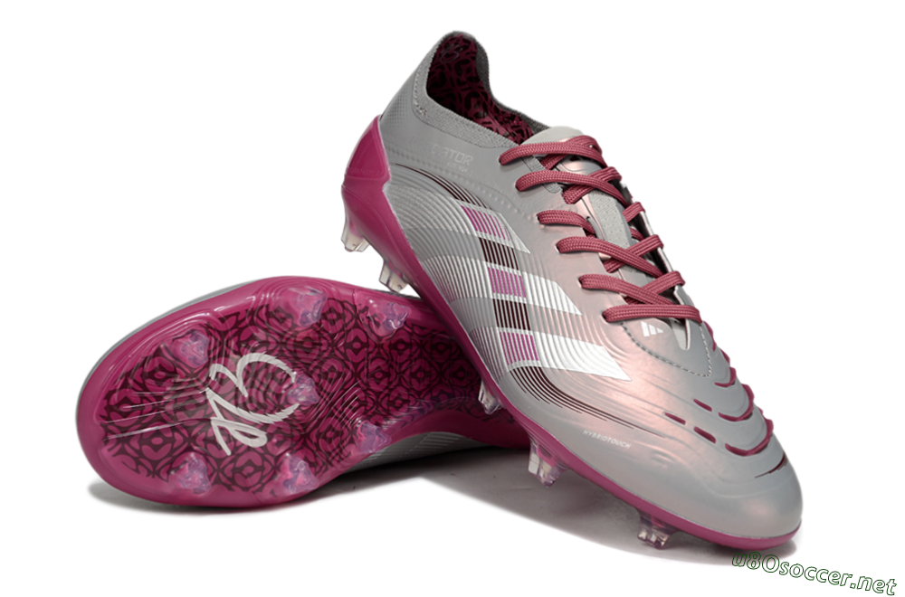 Unisex Adidas Predator 25 Elite FG Football Boots - Grey/Silver/Red 3