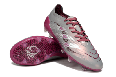 Unisex Adidas Predator 25 Elite FG Football Boots - Grey/Silver/Red